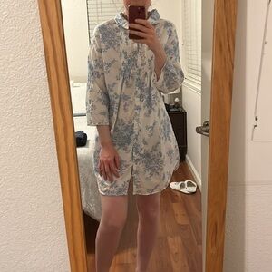 Laura Ashley flower button floral button up nightgown